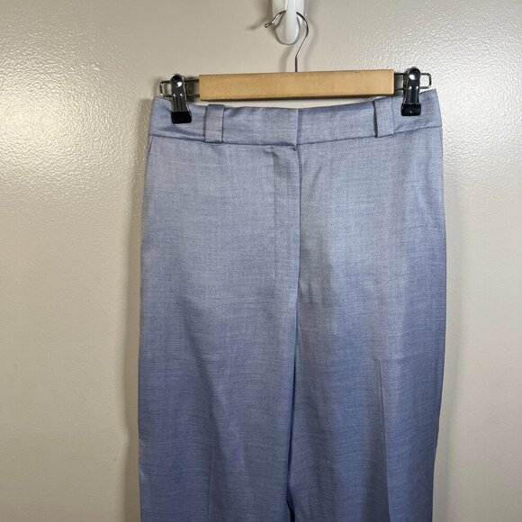 Theory Straight Cuff Pants Size 4 Sky Light Blue Work Career Business Silk Blend - Picture 6 of 12
